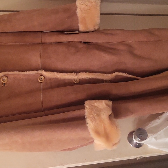 Hilary Radley beigh suede and sherling knee length coat Never been worn. - Picture 2 of 4